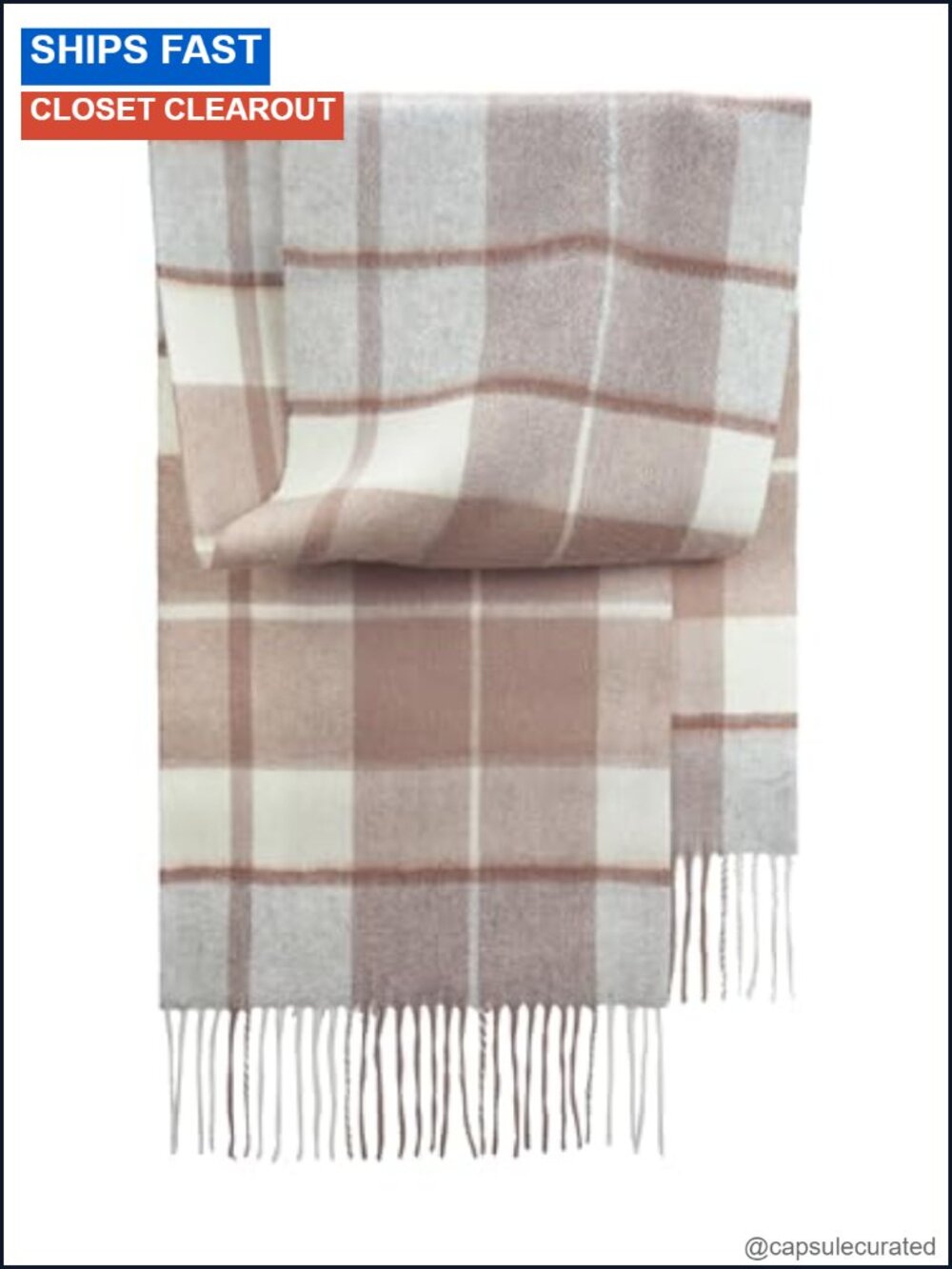 100% Cashmere Plaid Check Scarf with Gift Envelope Unisex Warm Soft